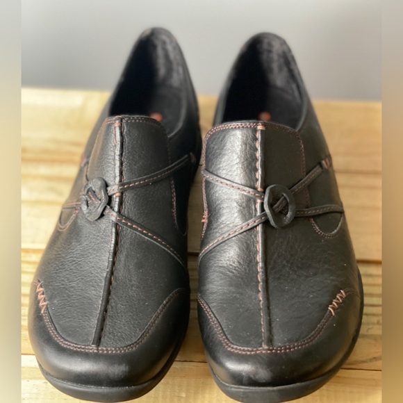 Clarks Shoes Clarks Wavewalk Black Slip On Comfort Walking Shoes